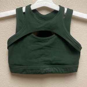 Alphalete athletics army green surface keyhole sports bra size small